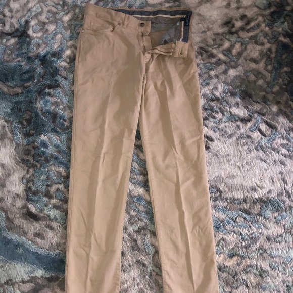 Beige Peter Millar Crown Comfort Twill Pants - Picture 1 of 3